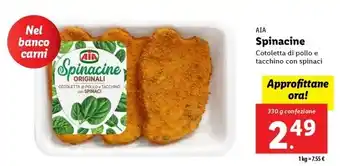 Lidl AIA Spinacine 330 g confezione offerta