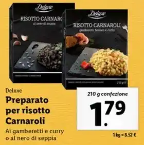 Lidl Deluxe Preparato per risotto Carnaroli 210 g confezione offerta