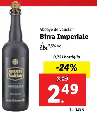 Lidl Abbaye de Vauclair Birra Imperiale 0,75 l bottiglia offerta