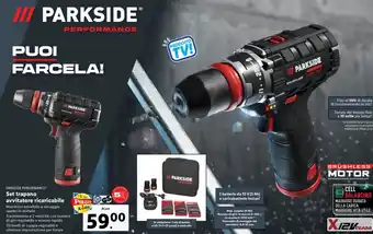 Lidl PARKSIDE PERFORMANCE Set trapano avvitatore ricaricabile offerta