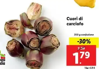 Lidl Cuori di carciofo 350 g confezione offerta