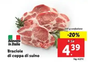 Lidl Braciole di coppa di suino 700 g confezione offerta