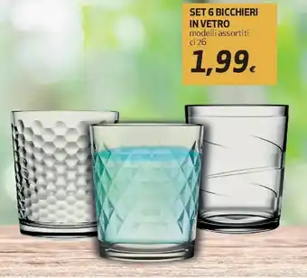 Set 6 Bicchieri in Vetro 26cl