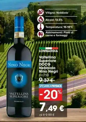 Carrefour Market Nino negri Mazèr Valtellina Superiore 750 G(ml) offerta