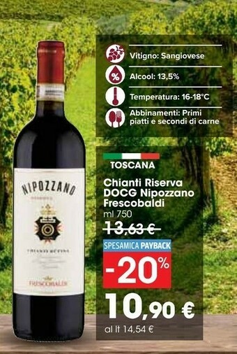 Carrefour Market Frescobaldi Nipozzano Chianti Rufina Riserva DOCG 750 G(ml) offerta