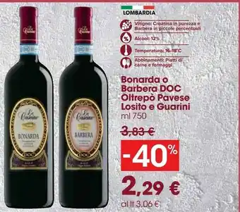 Carrefour Market Losito E Guarini Bonarda O Barbera DOC offerta