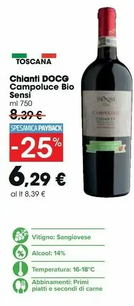 Carrefour Market Sensi Chianti DOCG Campoluce Bio offerta