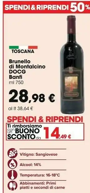 Carrefour Market Banfi Brunello Di Montalcino Docg offerta