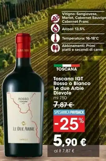 Carrefour Market Dievole Le Due Arbie Toscana Igt offerta