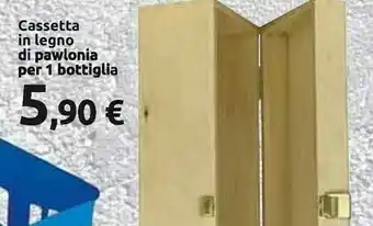 Carrefour Market Cassetta In Legno Di Pawlonia Per Bottiglia offerta
