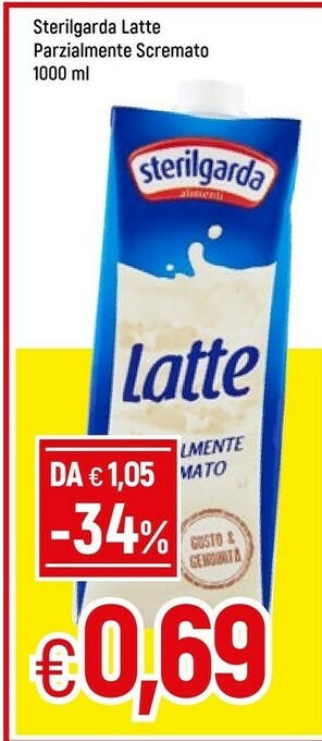 Famila Sterilgarda Latte Parzialmente Scremato 1000 G(ml) offerta