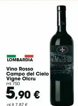 Carrefour Market Vigne Olcru Vino Rosso Campo Del Cielo offerta