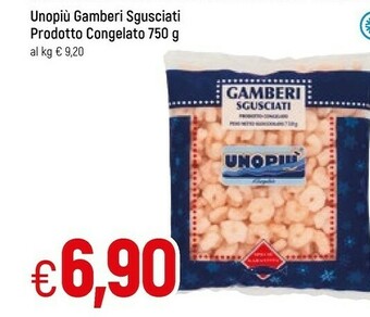 Famila Unopiù Gamberi Sgusciati Prodotto Congelato 750 G offerta