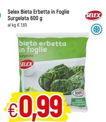 Selex Bieta Erbetta In Foglie Porzionata Surgelata 600 G(ml)