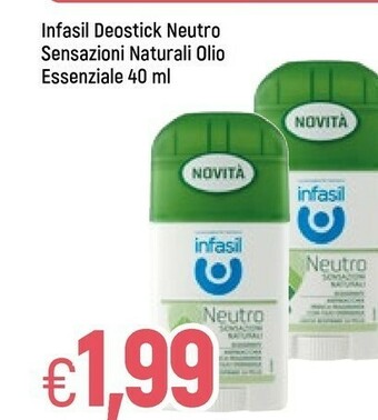 Famila Infasil Deostick Neutro Sensazioni Naturali Olio Essenziale 40 Ml offerta
