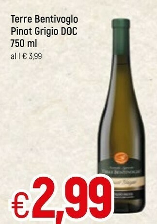Famila Terre Bentivoglo Pinot Griglio Doc offerta