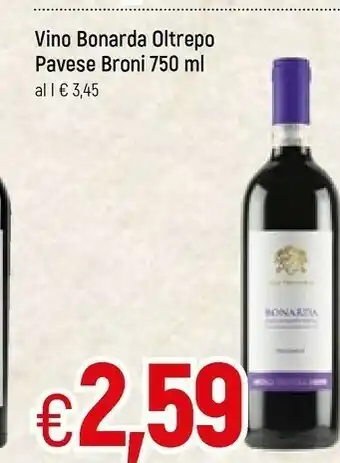 Famila Vino Bonarda Oltrepo Pavese Broni offerta