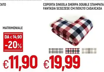 Famila Sherpa Coperta Singola Double Stampata offerta