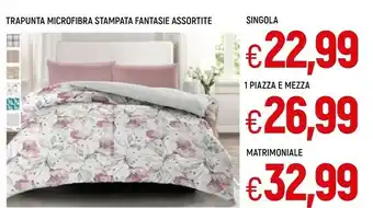 Famila Trapunta Microfibra Stampata Fantasie Assortite offerta