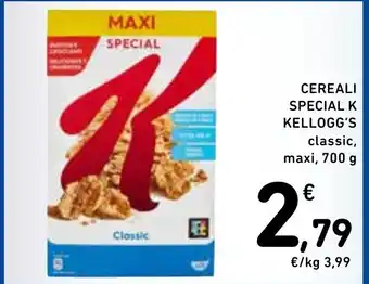 Spazio Conad CEREALI SPECIAL K KELLOGG'S classic, maxi, 700 g offerta