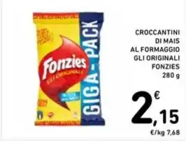 Spazio Conad CROCCANTINI DI MAIS AL FORMAGGIO GLI ORIGINALI FONZIES 280 g offerta
