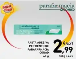 Spazio Conad PASTA ADESIVA PER DENTIERE PARAFARMACIA CONAD offerta