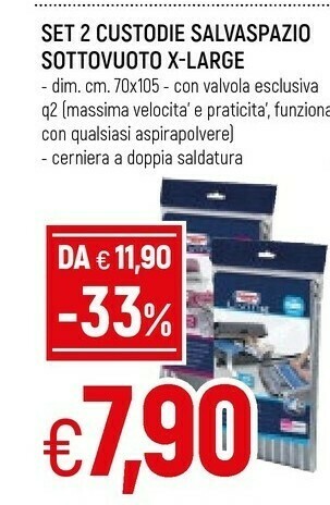 Domopak Living Set 2 Sacchi Sottovuoto Large - Con Valvola