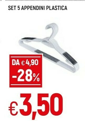 Famila CUKI Cofresco Domopak Living Set 8 Appendiabiti In Plastica Colore Bianco offerta