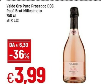 Famila Valdo Oro Puro Prosecco Doc Rosé Brut Millesimato offerta
