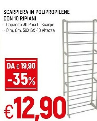 Famila Scarpiera In Polipropilene Con 10 Ripiani offerta