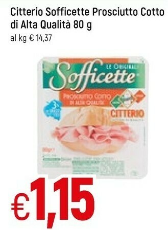 Famila Citterio Le Originali Sofficette Prosciutto Cotto Di Alta Qualità 80 G(ml) offerta