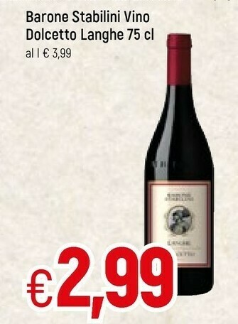 Famila Barone Stabilini Vino Dolcetto Langhe offerta