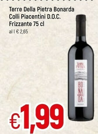 Famila Colli Piacentini Terre Della Pietra Bonarda Doc Frizzante offerta