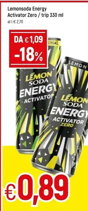 Famila Superstore Lemon soda Energy Activator Zero 330 G(ml) offerta