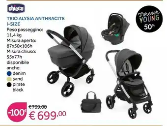 Prenatal Chicco Trio Alysia Anthracite I-Size offerta