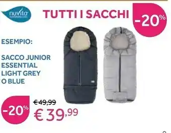 Prenatal Nuvita Sacco Junior Essential Light Grey offerta