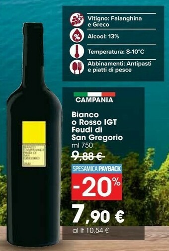 Carrefour Market Feudi di san gregorio Bianco O Rosso Igt offerta
