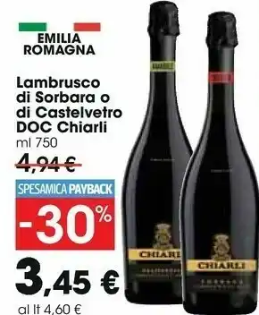 Carrefour Market Chiarli Lambrusco Amabile 1500 G(ml) offerta