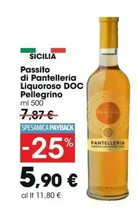 Carrefour Market Cantine pellegrino Passito Liquoroso Dop 500 G(ml) offerta