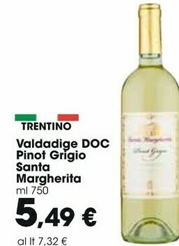 Carrefour Market Santa margherita Pinot Grigio Valdadige 750 G(ml) offerta