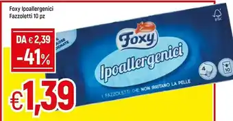 Foxy Ipoallergenici Fazzoletti 10 Pezzi