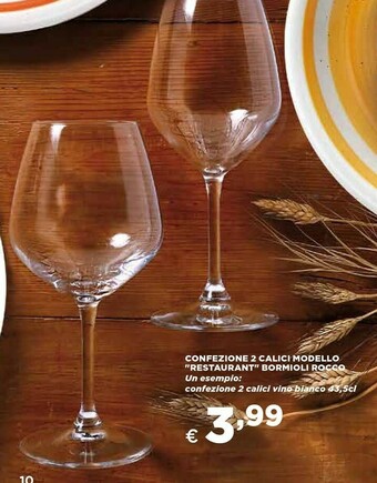 Coop Bormioli Rocco Confezione 2 Calici Modello Restaurant offerta