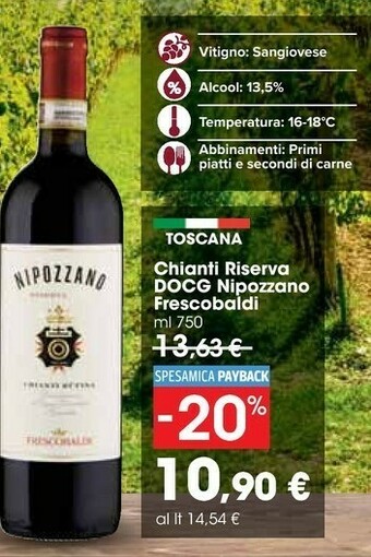 Carrefour Market Frescobaldi - Nipozzano Chianti Rufina Riserva DOCG 750 G(ml) offerta