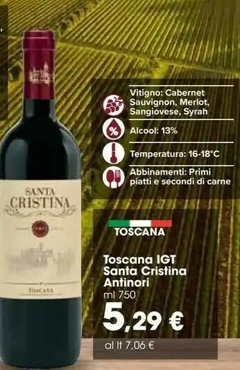 Carrefour Market Antinori Toscana Igt Santa Cristina offerta