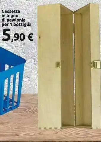 Carrefour Market Cassetta In Legno Di Pawlonia Per 1 Bottiglia offerta