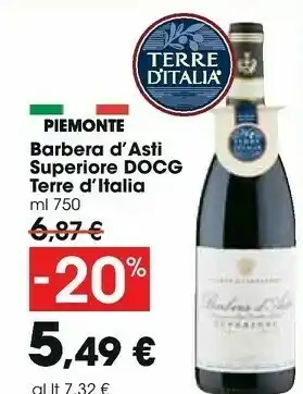 Carrefour Market Terre d'Italia Barbera D' Asti Superiore Docg offerta