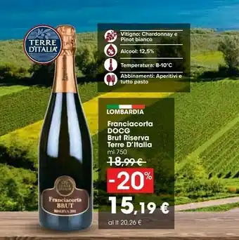 Carrefour Market Terre D'Italia Franciacorta DOCG Brut Riserva offerta