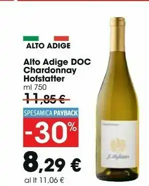 Carrefour Market Hofstatter Alto Adige Doc Chardonnay 750 Ml offerta