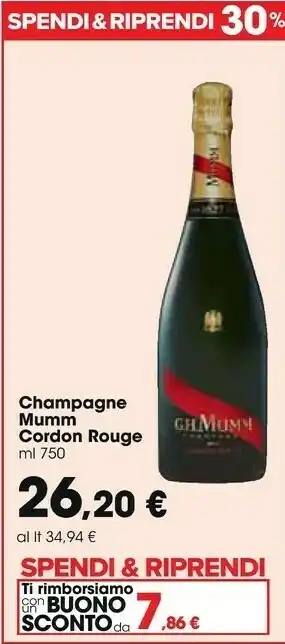 Carrefour Market Champagne Mumm Cordon Rouge offerta