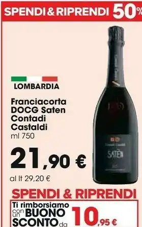 Carrefour Market Contadi castaldi Franciacorta Docg Saten offerta